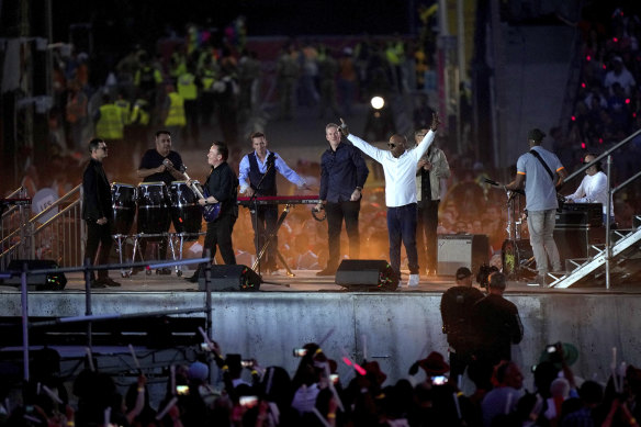 UB40 perform during the closing ceremony for the 2022 Commonwealth Games in their hometown of Birmingham.