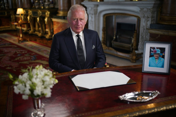 King Charles delivers his first televised address to Britain and the other 14 Commonwealth realms.