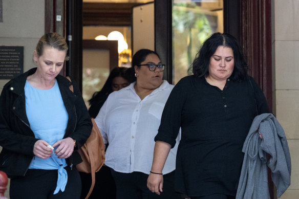 The family of Ben Togiai leaving the Supreme Court