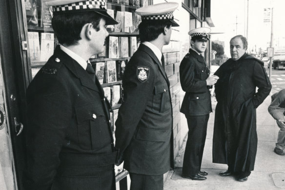 Father Anthony Bongiorno outside the bookshop.