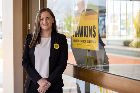 Jacqui Hawkins, an independent, is challenging for the seat.
