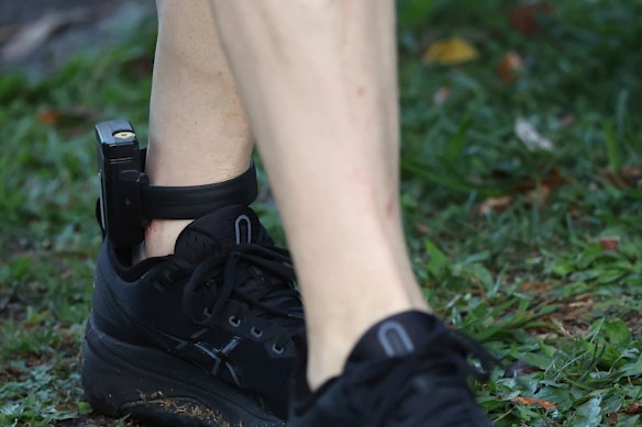Mokbel’s ankle bracelet.