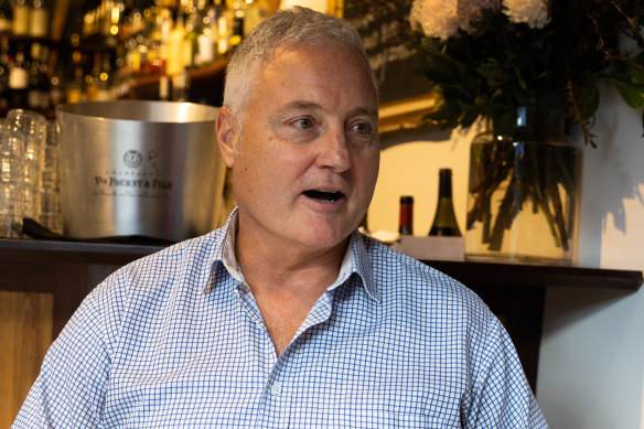 “Everyone deserves a seat at the table.” Foodbank CEO David McNamara at Bellota wine bar.