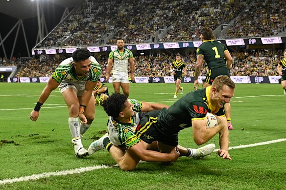 Tom Trbojevic scored a hat-trick for Australia.