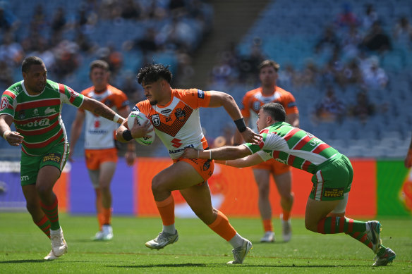 Solomona Faataape playing for the Brisbane Tigers in 2023.