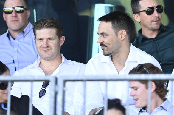 Shane Watson and Mitchell Johnson were among the former teammates of Andrew Symonds to attend his memorial service.