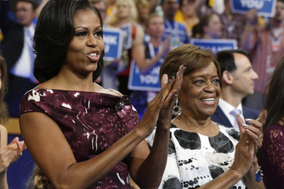 Michelle Obama with her mother, Marian Robinson, at the Democratic National Convention in Charlotte, North Carolina, in 2012.