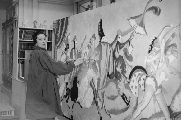Doris Zinkeisen in her London studio in 1936.