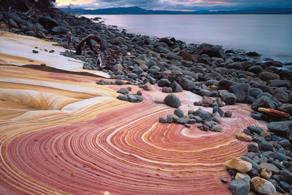 The painted cliffs of Maria Island.