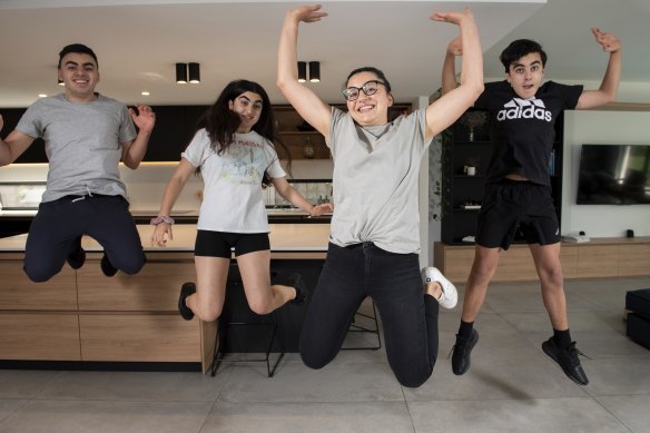 Better times ahead: Dianne Bruzzaniti, second from right, and chkldren Joseph, Keira, and Orlando.