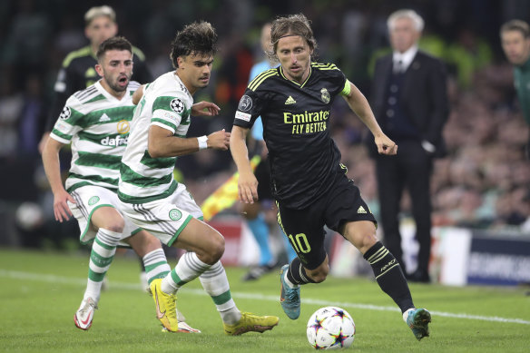 Luka Modric made his 100th appearance for the European champions when they faced Celtic last month.