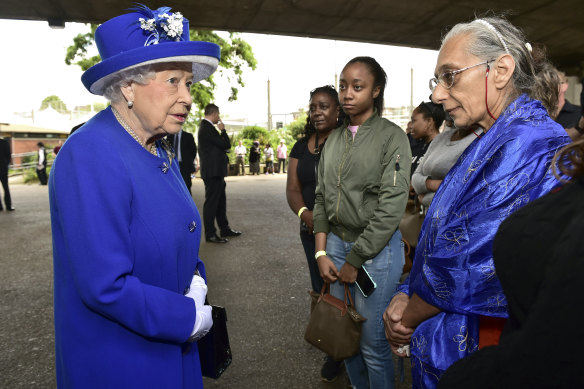 The Queen at the shelter provided for those made homeless by the 2017 Grenfell fire. 