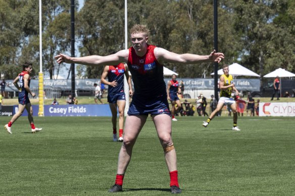 Clayton Oliver returned to the football field in Sunday’s match simulation against Richmond, but he wasn’t part of Melbourne’s senior squad.