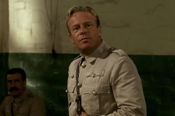Thompson as Major Thomas, the bush lawyer drafted in to defend three Australian soldiers on war crimes charges in Breaker Morant. 