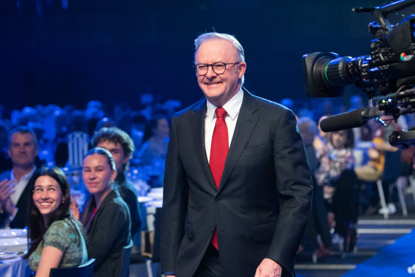 Prime Minister Anthony Albanese at the 2024 AFL grand final breakfast.