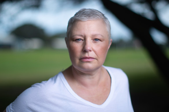 Kerri Besanko, 43, has been on the public waiting list for breast reconstruction surgery since she was diagnosed with stage three breast cancer in October last year.