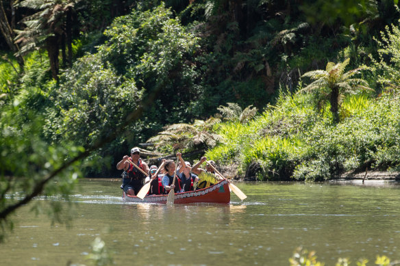 Canoeing the Whanganui River.