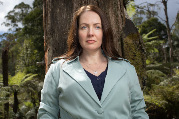 First-time novelist Kerryn Mayne in the Dandenong Ranges, where her book is set.