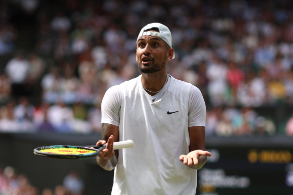 Nick Kyrgios during last year’s Wimbledon final.