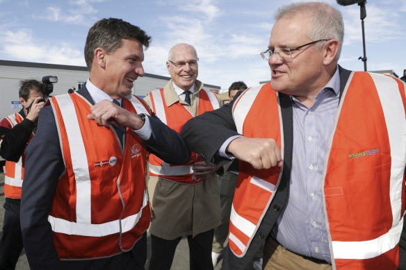 Energy Minister Angus Taylor and Prime Minister Scott Morrison.