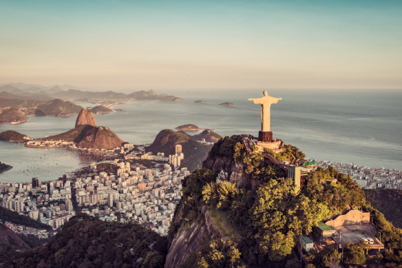 Sugar Loaf Mountain and Botafogo Bay, Rio de Janeiro.