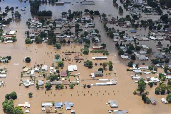 The town of Carisbrook during the catastrophic floods of January 2011.