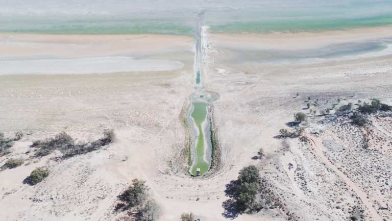 Cawndilla lake is reduced to a trickle.