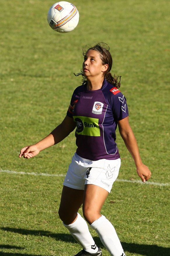 A young Sam Kerr in action for Perth in the W-League in 2009.
