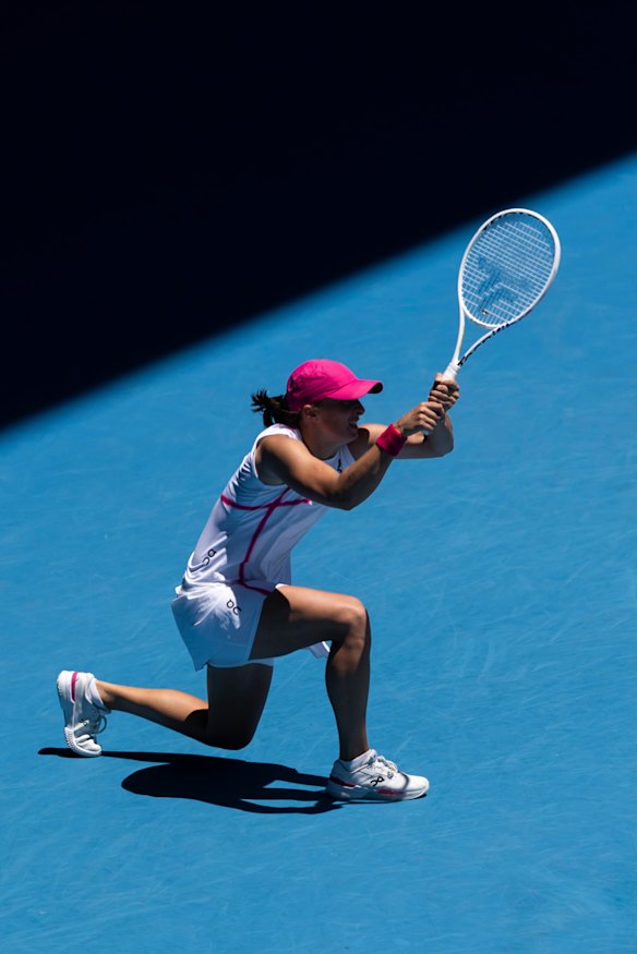 Iga Swiatek in action in Melbourne.