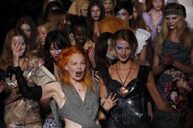 Westwood's catwalk models join protest