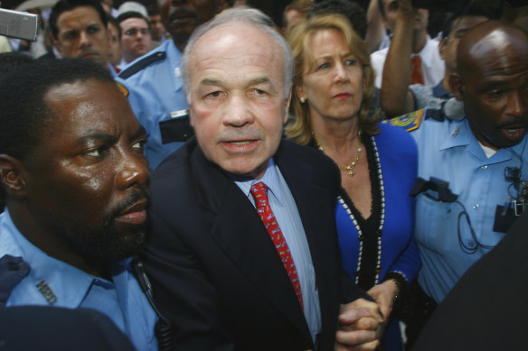 Former Enron chairman Kenneth Lay (centre) was convicted of conspiracy and securities and wire fraud in one of the biggest business scandals in US history.