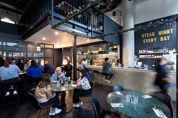 Berbeo Bar &amp; Grill steakhouse is housed in a two-level restaurant in Docklands.