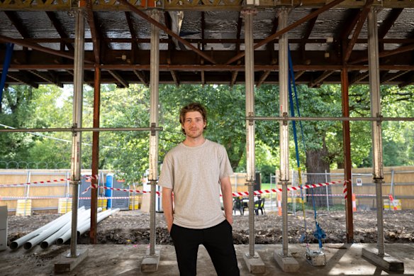 Chef Hugh Allen at the site of his new restaurant, Yiaga, in Fitzroy Gardens.