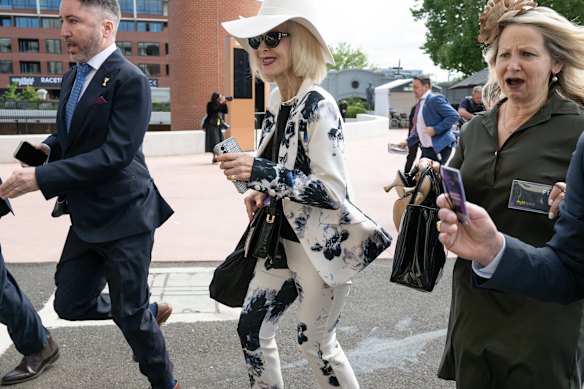 Punters arriving at the Caulfield Cup on Saturday.