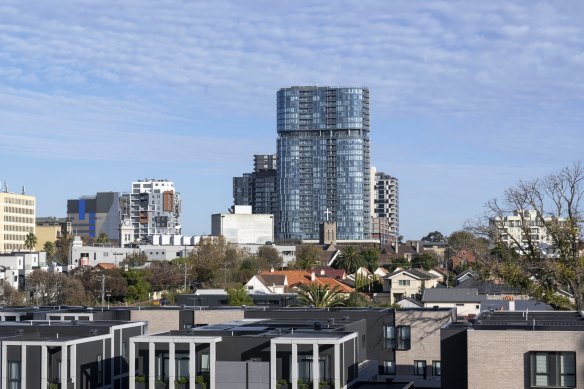 The Moonee Ponds skyline taken from the Moonee Valley Racecourse.