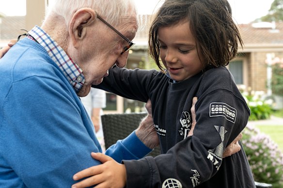 Reverend Bill Morgan turned 110 this week. He was at home at Cumberland View Aged Care, Wheelers Hill, surrounded by family, including great-grandson Flynn, 7.