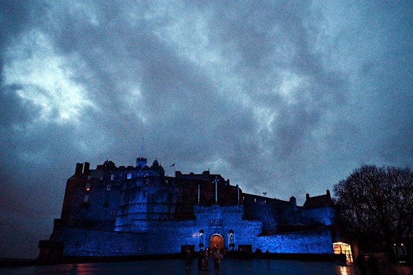A view of Edinburgh Castle after all outdoor events including the street party and fireworks display planned for Edinburgh’s New Year were cancelled due to bad weather.