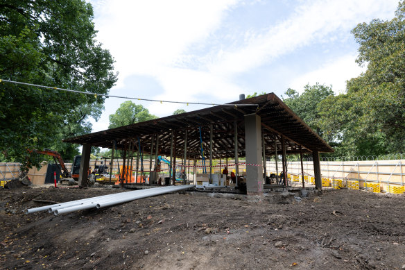 Work is under way on the rebuilding of the old Fitzroy Gardens pavilion.