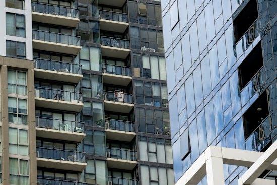 A wall of windows and balconies in Southbank.