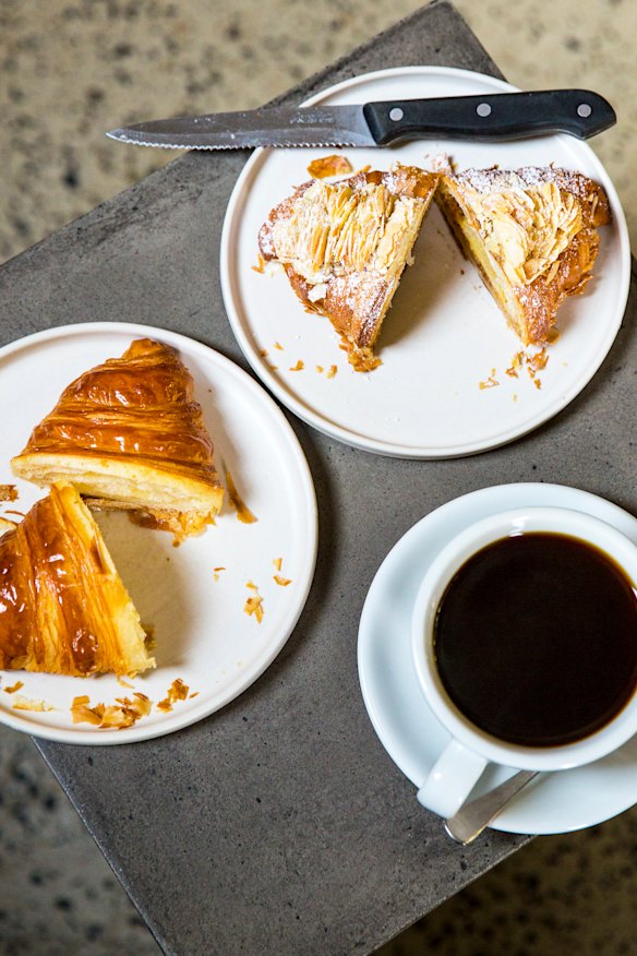 Classic and almond croissants.
