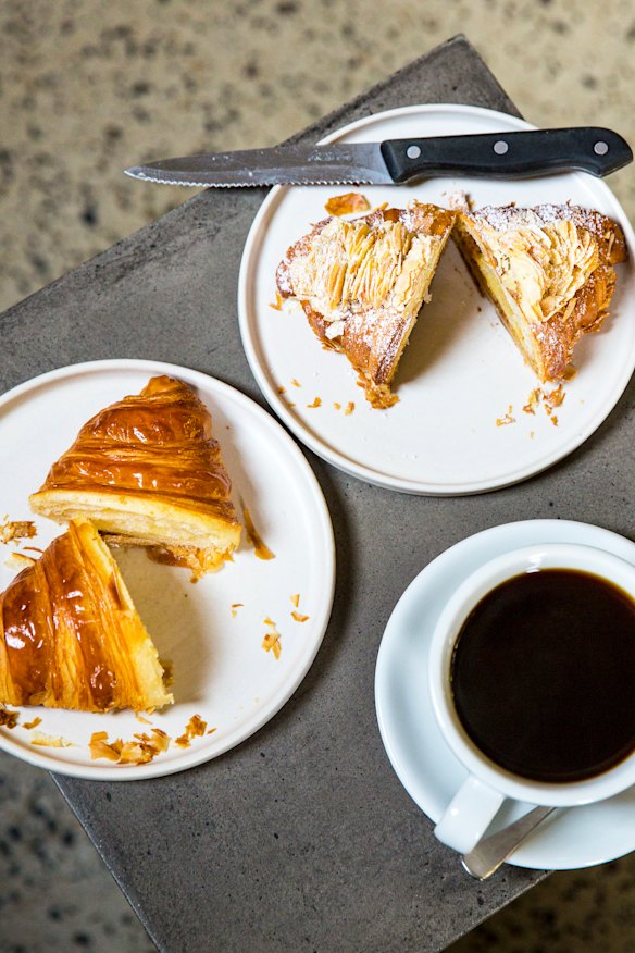 Classic and almond croissants.