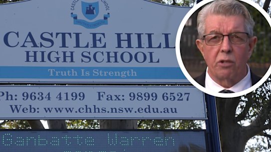 Castle Hill MP (inset) says he became aware of the asbestos result at the school last Thursday.
