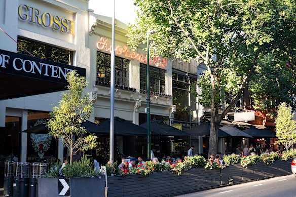 The Grossi group restaurants on Bourke Street.