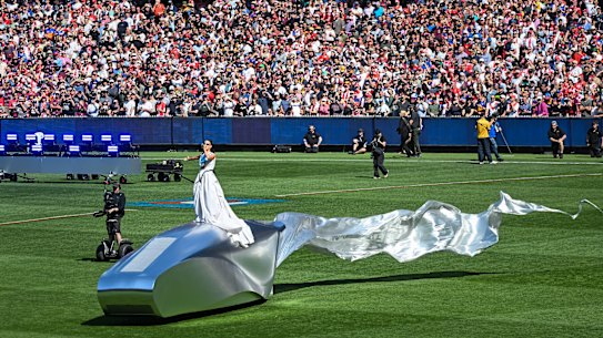 Katy Perry performing at the AFL grand final.