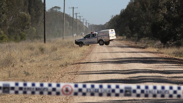 Crime scene: Talga Lane outside Moree, the site of Glen Turner’s murder.