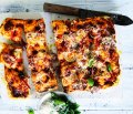 ***EMBARGOED FOR SUNDAY LIFE, JULY 22/18 ISSUE*** Adam Liaw recipe : Grandma pizza with salami and peppers Photograph by William Meppem (photographer on contract, no restrictions)