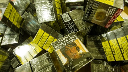 Plain packaged cigarettes. 