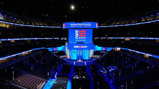 All eyes on Chicago: Work inside the United Centre continues for the preparation for the Democratic National Convention.