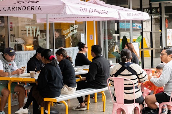 The outdoor tables at Tita.