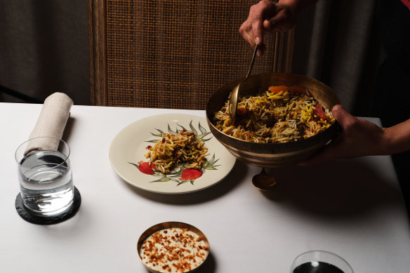 Enter Via Laundry’s winter menu explores rich Mughlai dishes such as shirin pulao, a goat biryani.